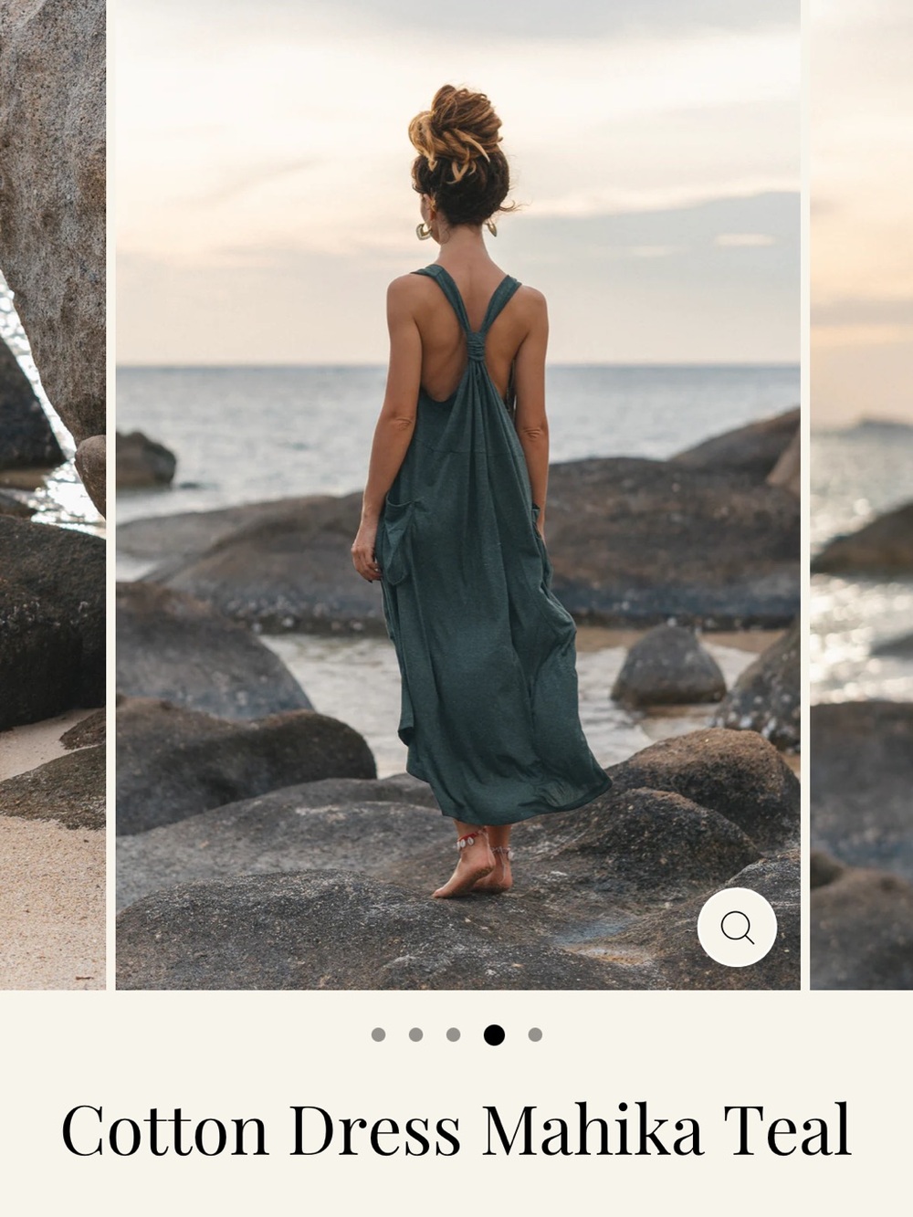 Mahika Teal Cotton Maxi Dress